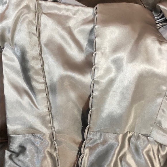 Off Shoulder Bridesmaid Prom Side Slit Satin Formal Evening with Pockets Dress - Picture 12 of 13